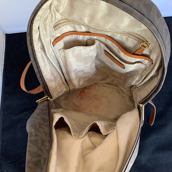 Michael Kors Monogram Backpack Dark Brown CA - Picture 3 of 5